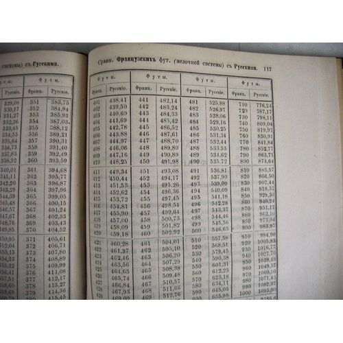 Mathématiques Recueil De Tables De Correspondance En Langue Russe 1872