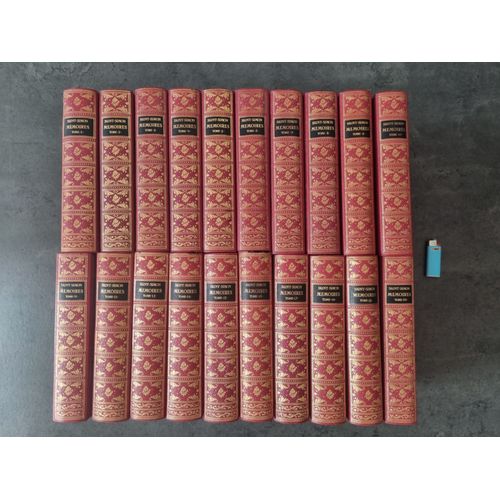 Mémoires De Saint -Simon, Éditions Jean De Bonnot 1967 : 22 Tomes Reliés Cuir Avec Lettrage Doré