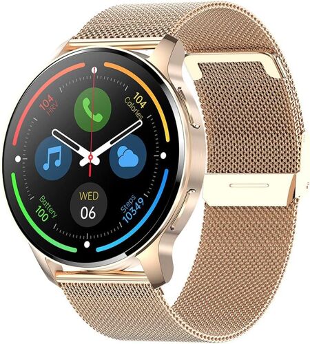 Montre Connectée Femme Repondre Appel avec Résolution Ronde 360 * 360 Étanche IP67 Podomètre 20 Modes de Sport Rappel de Notification APP pour Android iPhone