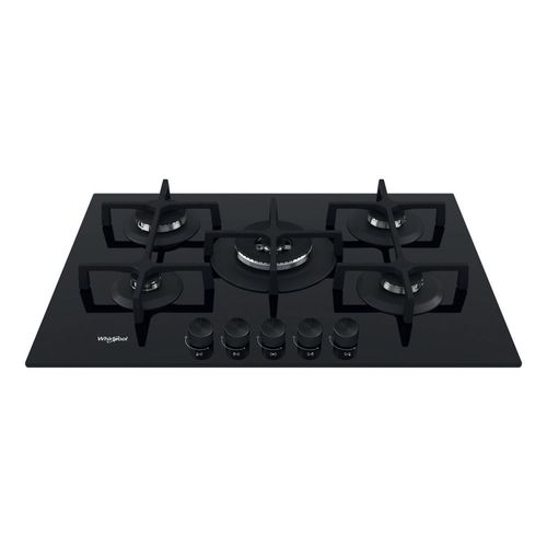 Plaque de cuisson à gaz WHIRLPOOL GOA 7523/NB1 - 73 cm - Verre noir