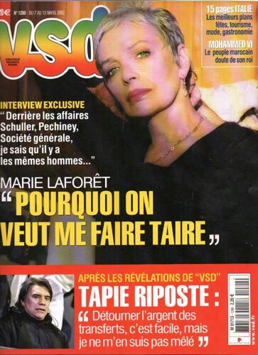 Vsd N° 1280 2002 Marie Laforet/Tapie/Mohammed Vi/Nadia Fares/Patrice Dard/Jane Birkin/Franck Dubosc/Oscar Dufresne