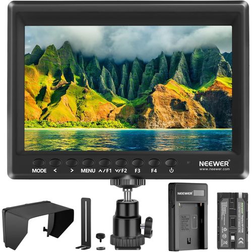 NEEWER F100 - Moniteur de Champ de caméra 7 Pouces - Assistance vidéo HD Slim IPS