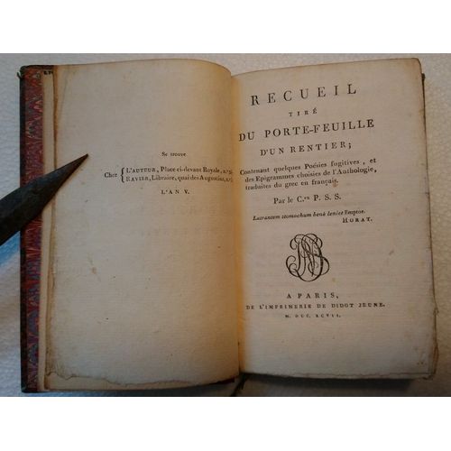 Recueil Tiré Du Portefeuille Du Rentier