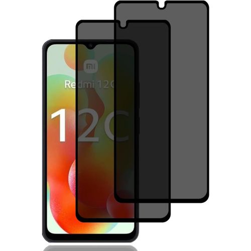 Kal-Verre Trempé Anti-Espion Pour Xiaomi Redmi 12c [2 Pièces], Protection D'écran Anti-Espion, Protecteur D'écran De Confidentialité, 9h Dureté, Anti-Rayures Film De Protection Écran Pour Xiaomi Redm