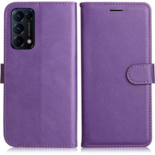 Coque Pour Oppo Find X3 Lite, Pu En Cuir Coque Portefeuille Étui Housse, Design Classique Tpu Coque Pour Oppo Find X3 Lite, Violet