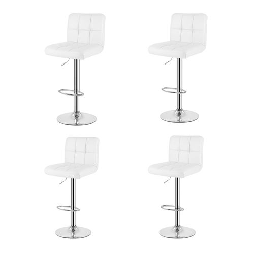 Tabouret Bar Lot 4 Cuir - Chaises Hautes De Bar - Blanc