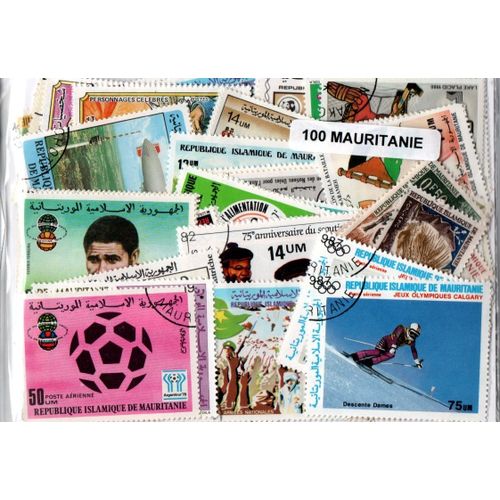 Lot De 100 Timbres De Mauritanie