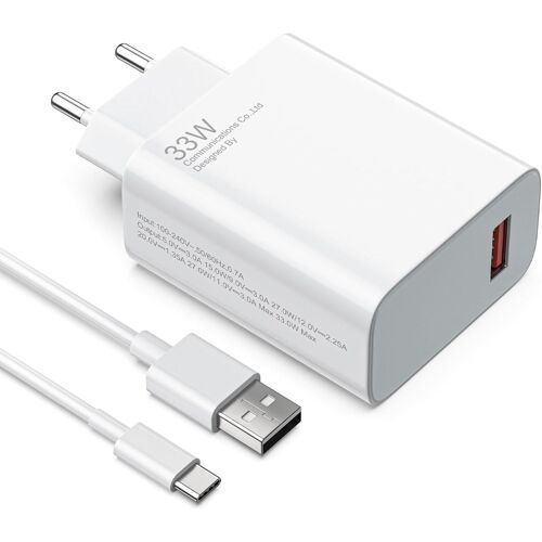 KALANKA-Chargeur 33W Alimentation Compatible avec Xiaomi Redmi Note 14 13 5G 12 12s 11 10 9 8 Mi 13 12 11 Lite 5G 11i 10T Pro 10S Pad 5 6 Poco X6 Neo X5 X4 F6 F5 F4 M7 M6 M5 M4 Adaptateur Rapide Cabl