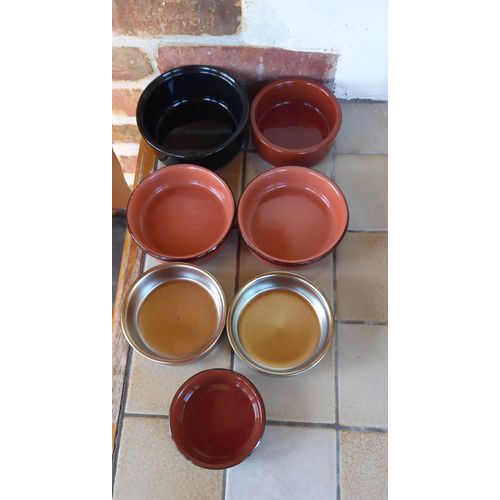 7 Petits Plats En Terre Cuite À Crème Brulée ,Catalane Ou Autres Utilisations -  Différents Diamètres ,Contenances Et Couleurs - Détails , Dimensions Dans L Annonce