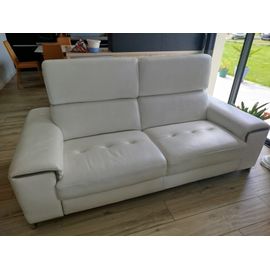 Canapé Cuir Blanc 3 Places