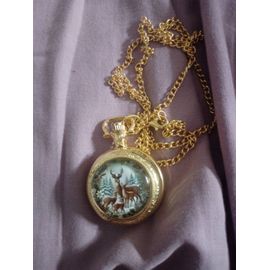 Montre De Gousset Motif Famille Cerf Avec Chaîne