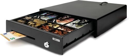 Ld-3336 Tiroir-Caisse Faible Usage Qui Stocke Votre Argent En Toute Sécurité - Tiroir Avec 3 Emplacements Billets Et 8 Emplacements Pièces - Avec Connexion Rj-12 - Tiroir De 33 X 36 X 10 Cm