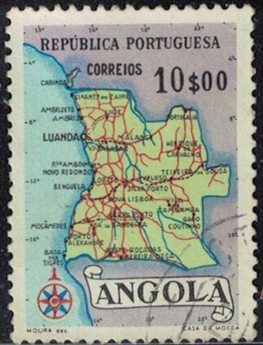 Angola 1955 Mappe Angola 10 Escudos Y&T Ao 387 Su