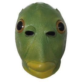 Costume De Cosplay Amusant Unisexe Pour Adultes, Masque Tête De Poisson Vert Bizarre, Couvre-Chef, Émulsion D'extraterrestre, Jouet D'horreur D'halloween