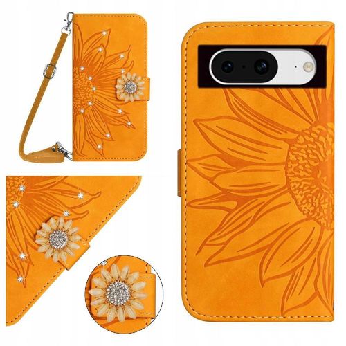 Étui Portefeuille En Cuir Tournesol Avec Porte-Cartes Pour Google Pixel 8a