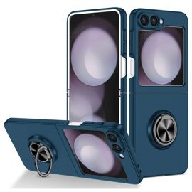 Coque pour Samsung Galaxy Z Flip 6 5G - housse etui rigide bague anti choc magnetique - BLEU FONCE