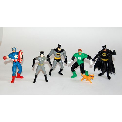 Lot Batman Cap America Green Lantern Bully Papo Kenner Hasbro Applause
