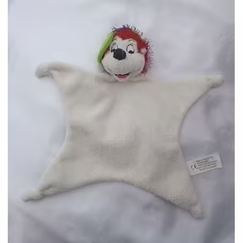 Doudou Plat Hérisson Blanc Casquette Vert Bleu Niglo Niglotte Lascar