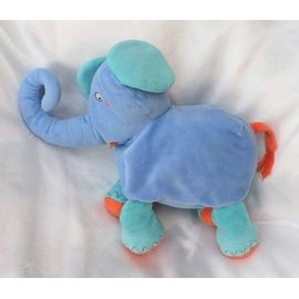 Doudou Peluche Eléphant Bleu Orange Et Turquoise IKEA