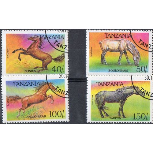 Tanzanie Timbres Animaux : Chevaux , Poissons , Reptiles