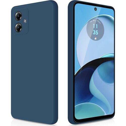 KAL-Coque Pour Motorola Moto G14 Case En Silicone, Etui De Protection Antichoc Etui Housse Silicone Ultra-Mince Avec Couche Intérieure En Fibre Et Protection Pour Caméra, Bleu