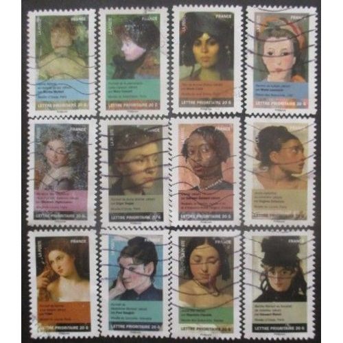 France Autoadhésif Série N°674 Au 685 Portraits De Femmes Oblitérés