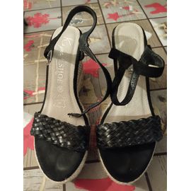 Chaussures Compensées. Taille 39. Pieds Nus Noir