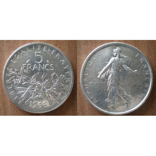 France 5 Francs 1966 Piece Semeuse Argent Frc Frcs Frs