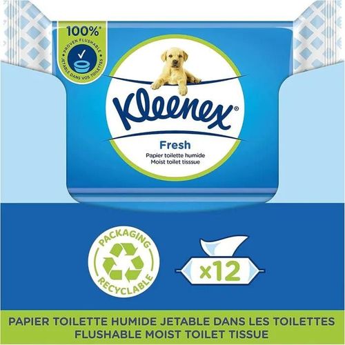 Kleenex Papier Toilette Humide Fresh - 12x42 Lingettes 