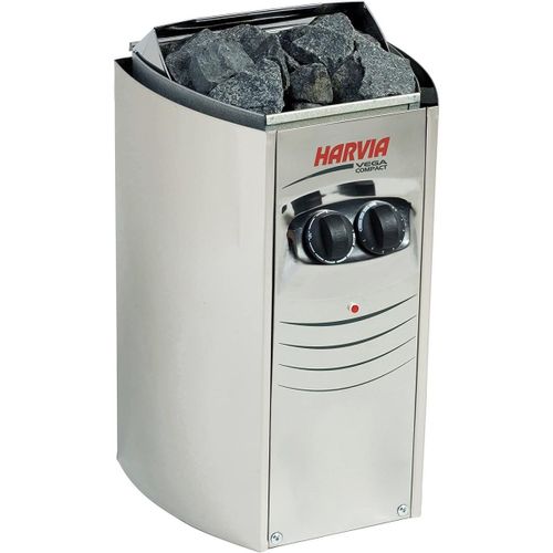 Poêle Électrique Vega Compact Harvia 2,3 kW - Sauna 1,3 - 2,5m3 - Facile/Commandes Ergonomiques/ Positionnement Mural