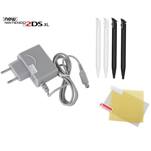 Chargeur Secteur Pour Nintendo New 2ds Xl + 4 Stylet New 2ds Xl + Protection Écran New 2dsxl- Straße Game