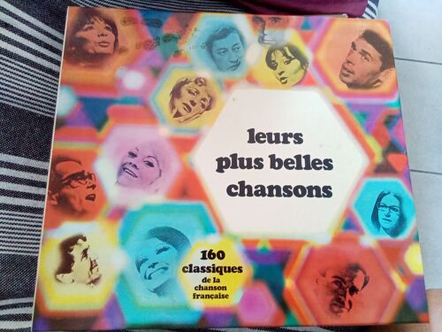 Coffret Disques 160 Chansons Françaises. 10 Disques 33 Tours