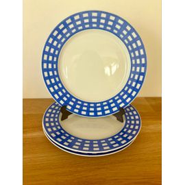 Lot De 3 Assiettes À Dessert Guy Degrenne Paréo Bleu