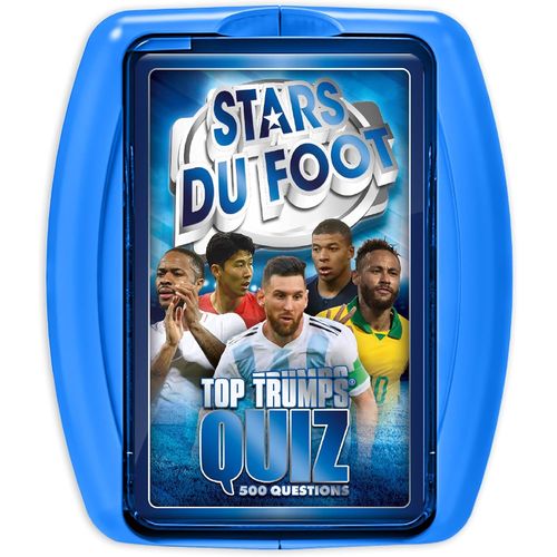 Chenquansarl-Quiz Star Du Foot - 500 Questions Illustrées - Jeu De Société - Jeu De Cartes - Format Voyage - A Partir De 8 Ans - 2 À 6 Joueurs -Version França , Bleu
