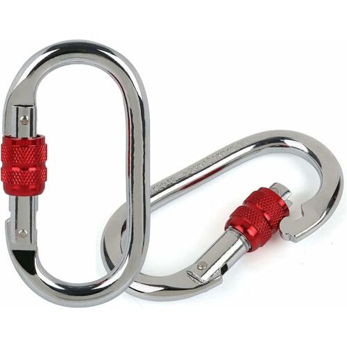 Mousqueton De 10,2 Cm, 25 Kn Très Résistant, Grand Mousqueton Ovale Pour L'escalade, Les Hamacs, Le Camping, La Salle De Sport,