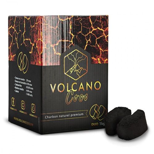 charbon à chicha 1 kg 48 pcs volcano coco duo