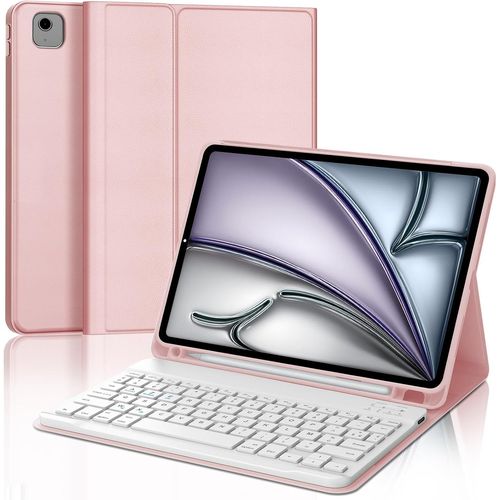 Shiliu-Coque Clavier Pour Ipad Air 11'' (M2) 2024, Azerty Français - Étui Ipad Air 11 Pouces Avec Fente Pour Stylo, Clavier Détacha[