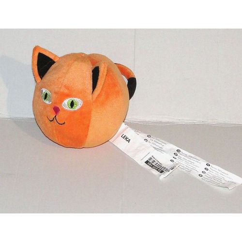 peluche chat boule orange ikea doudou chat leka
