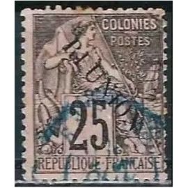 La Réunion, Colonie Française 1891, Beau Timbre Classique Yvert 24, Type Alphée Dubois Colonies Générales, Surchargé "Réunion", 25c. Noir Sur Rosé, Oblitéré, Tbe. -