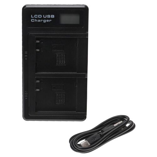 vhbw Chargeur USB double compatible avec Panasonic Lumix DMC-GX80H, DMC-GF6, DMC-GX80, DMC-GX80W, DMC-GX80K, DMC-GX7 caméra action-cam