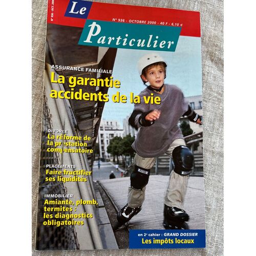 Le Particulier Revue N 936, La Garantie Accident De La Vie, Octobre 2000