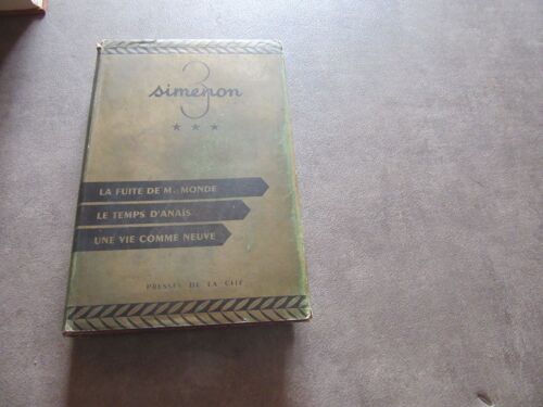 Simenon 3 La Fuite De M Monde / Le Temps  D Anais  /  Une  Vie  Comme Neuve     Editions Presses   De La Cite  1957