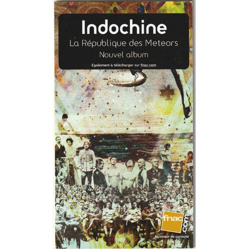Rare Plv Cartonnée Rigide 18x35cm Indochine (Nicola Sirkis ) La République Des Météors // Magasins Fnac