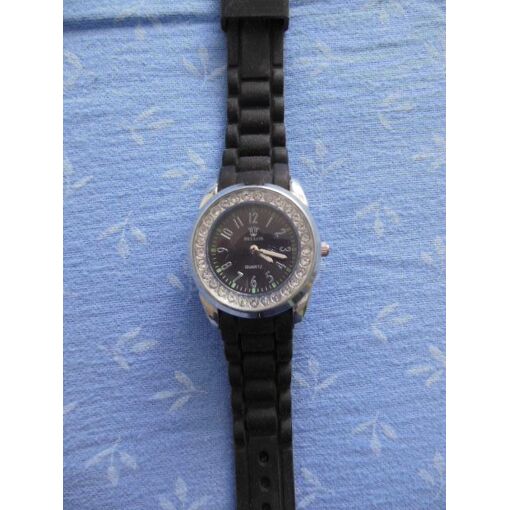 Montre BELLOS Classique Pour Femme - Cadran Beige Chiffres Visibles, Bracelet Cuir Noir - Neuf Avec Boîte Et Pile Offerte