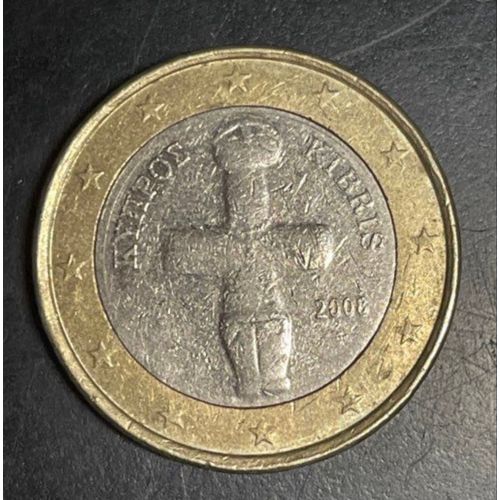 Une Pièce De 1 Euro De Chypre Millésime 2008, Portant L'Inscription Bilingue ¿¿¿¿¿¿ - Kibris.