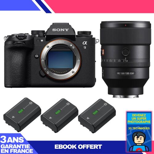 Boitier Sony A9 III + FE 135mm f/1.8 GM + 3 Sony NP-FZ100 + Ebook 'Devenez Un Super Photographe'