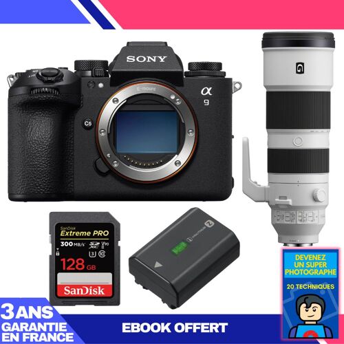 Boitier Sony A9 III + FE 200-600mm f/5.6-6.3 G OSS + 1 SanDisk 128GB Extreme PRO UHS-II SDXC 300 MB/s + 1 Sony NP-FZ100 + Ebook 'Devenez Un Super Photographe'