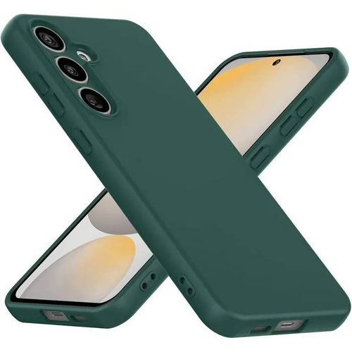 Coque Pour Samsung Galaxy S24 Fe - Housse Etui Protection Tpu Silicone Antichoc Vert Foncé