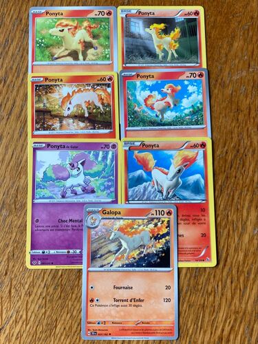 (2389) 5x Ponyta + Ponyta De Galar + Galopa (Pokemon) 