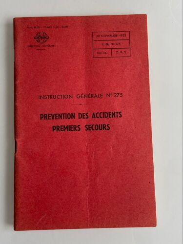 Prévention Des Accidents Premier Secours  Instruction Générale N. 275 Ratp